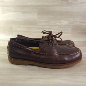 Timberland Boat Shoes Mens 11 Burgundy Leather 71098 Classic Moc Toe Loafers